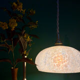 Vintage Art Deco glass pendant light in yellow from Clichy.