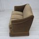 1960s, Danish 3-seater sofa, olive green furniture velour, beech wood.