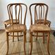 Set of 4 cane chairs in bentwood and honey-coloured cane thonet early 20th century