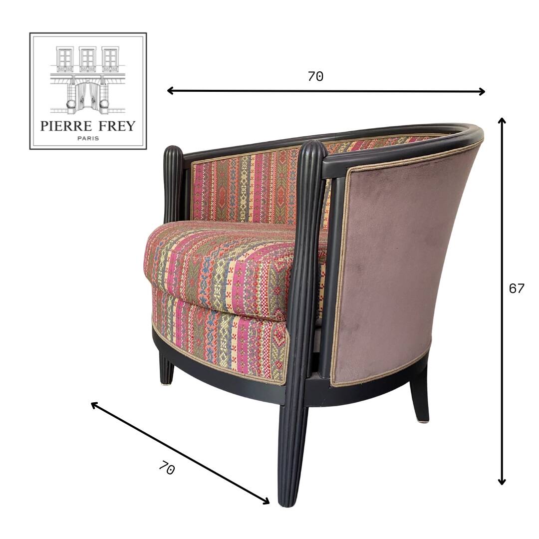 Ensemble canape et fauteuils anciens - restauration tissu Pierre Frey