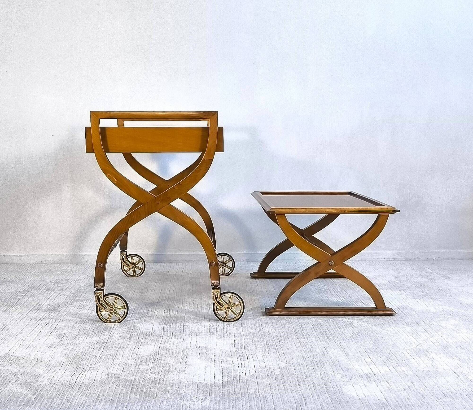 Beautiful pair of vintage teak tables – Serving table - Benoit-Guyot Lyon