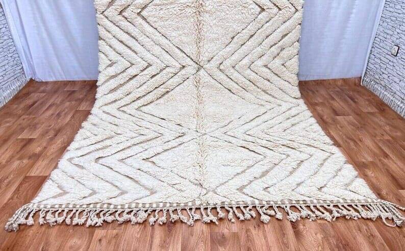 Handmade traditional beni ourain rug size 140 x 260 cm