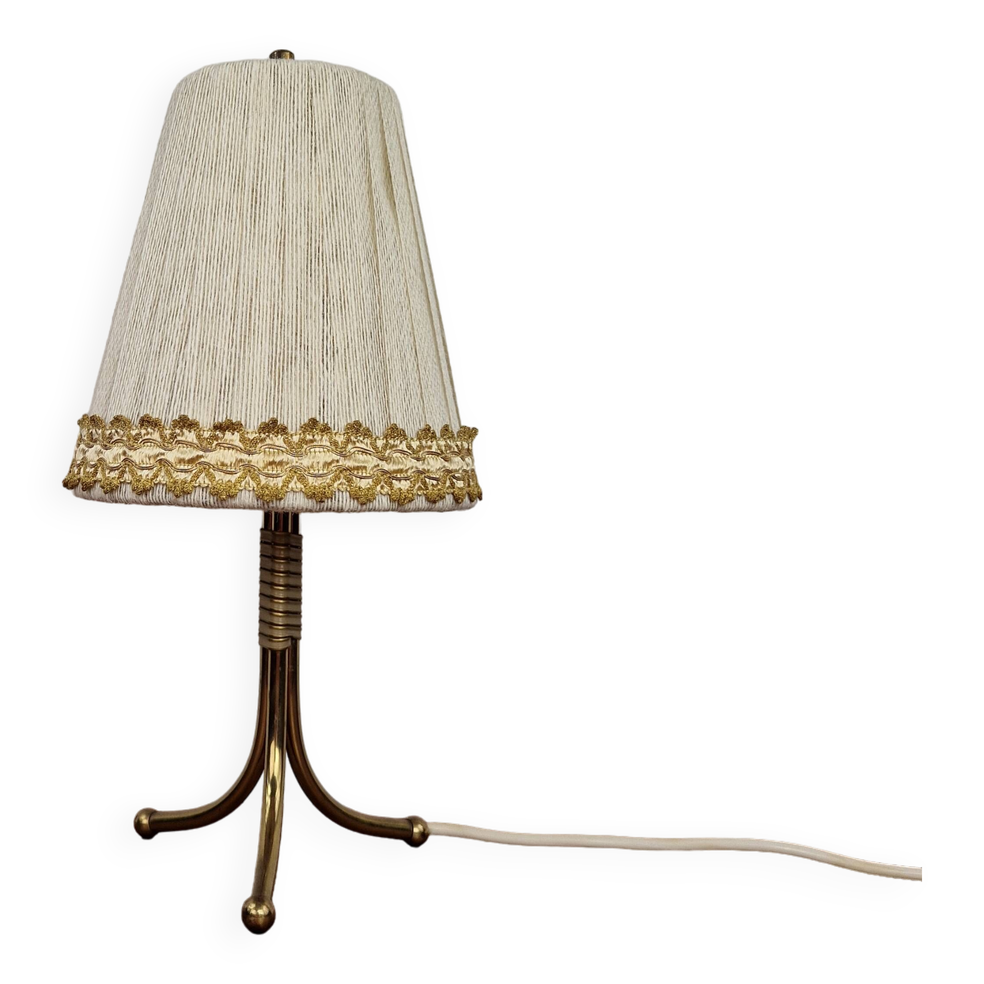 Rockabilly Brass Tripod Table Lamp, 1950s