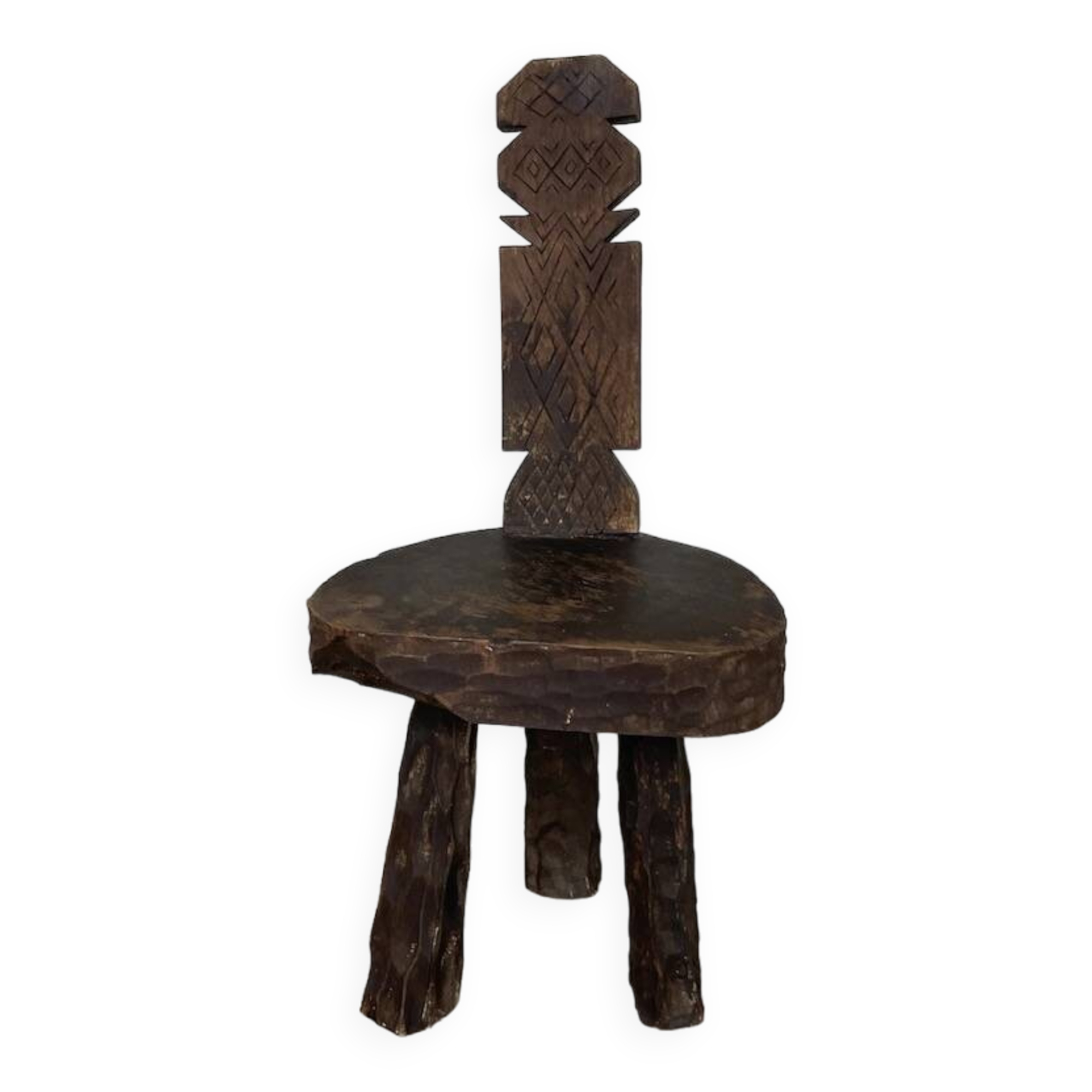 Brutalist stool with African influence