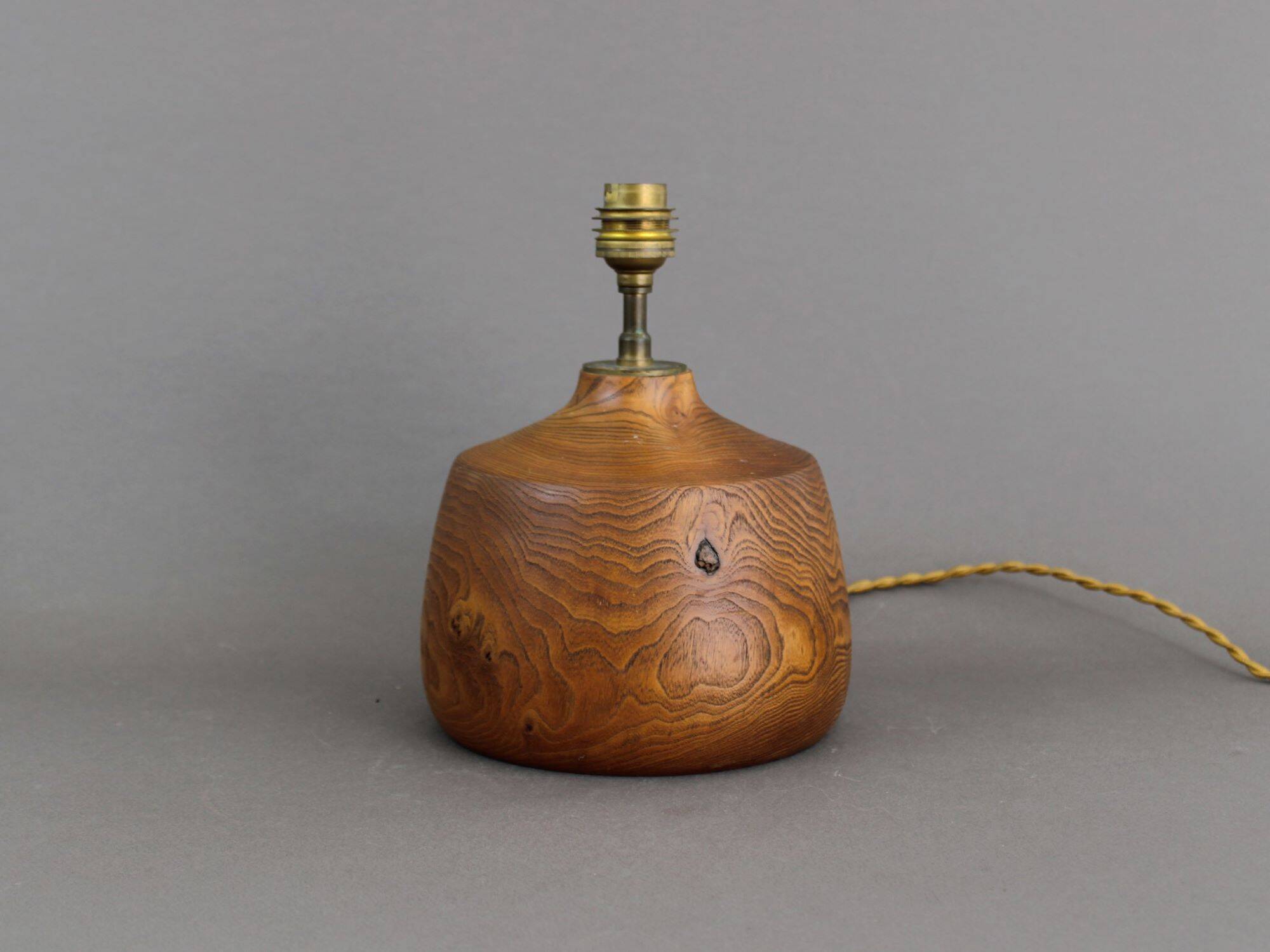 Vintage 50s solid elm wood lamp base