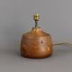 Pied de lampe en bois d'orme massif vintage années 50