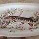 Flat fish service and 6 plates - Gien earthenware