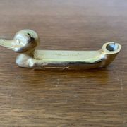 Set of 8 antique privilege knife holders gold metal duck vintage