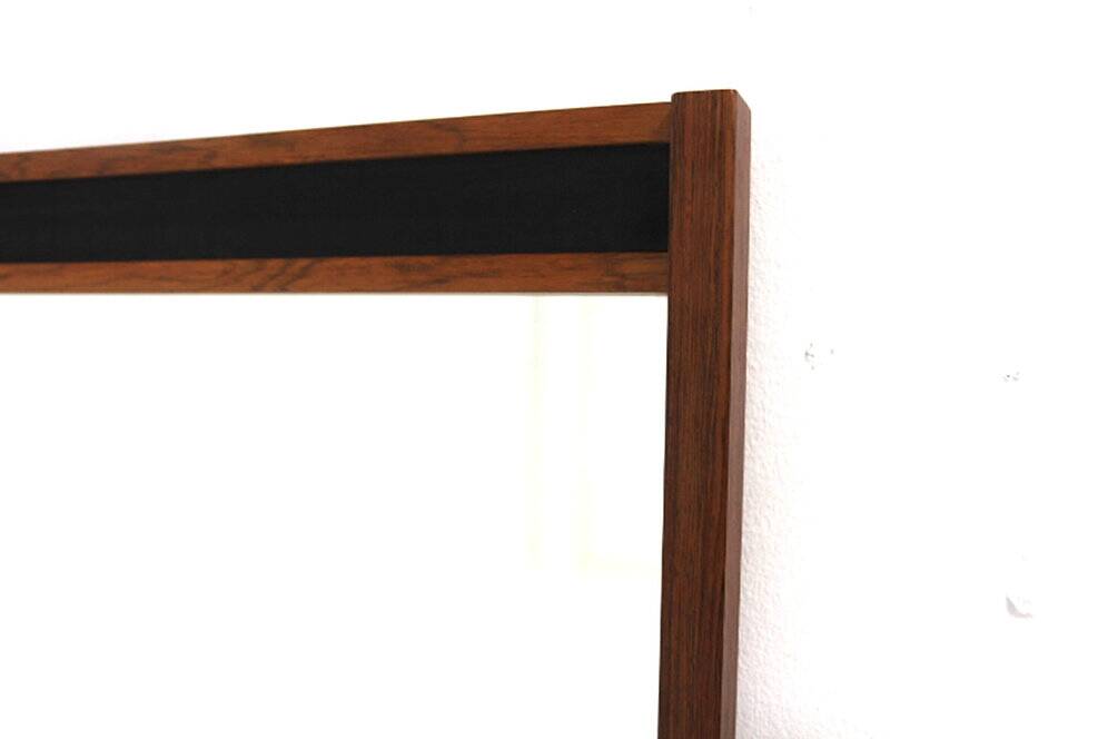 Miroir scandinave en palissandre, 122x63cm, Suède, 1960