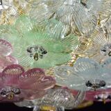 Charming Murano Barovier & Toso flowers flush light fixture, ceiling, 1960s