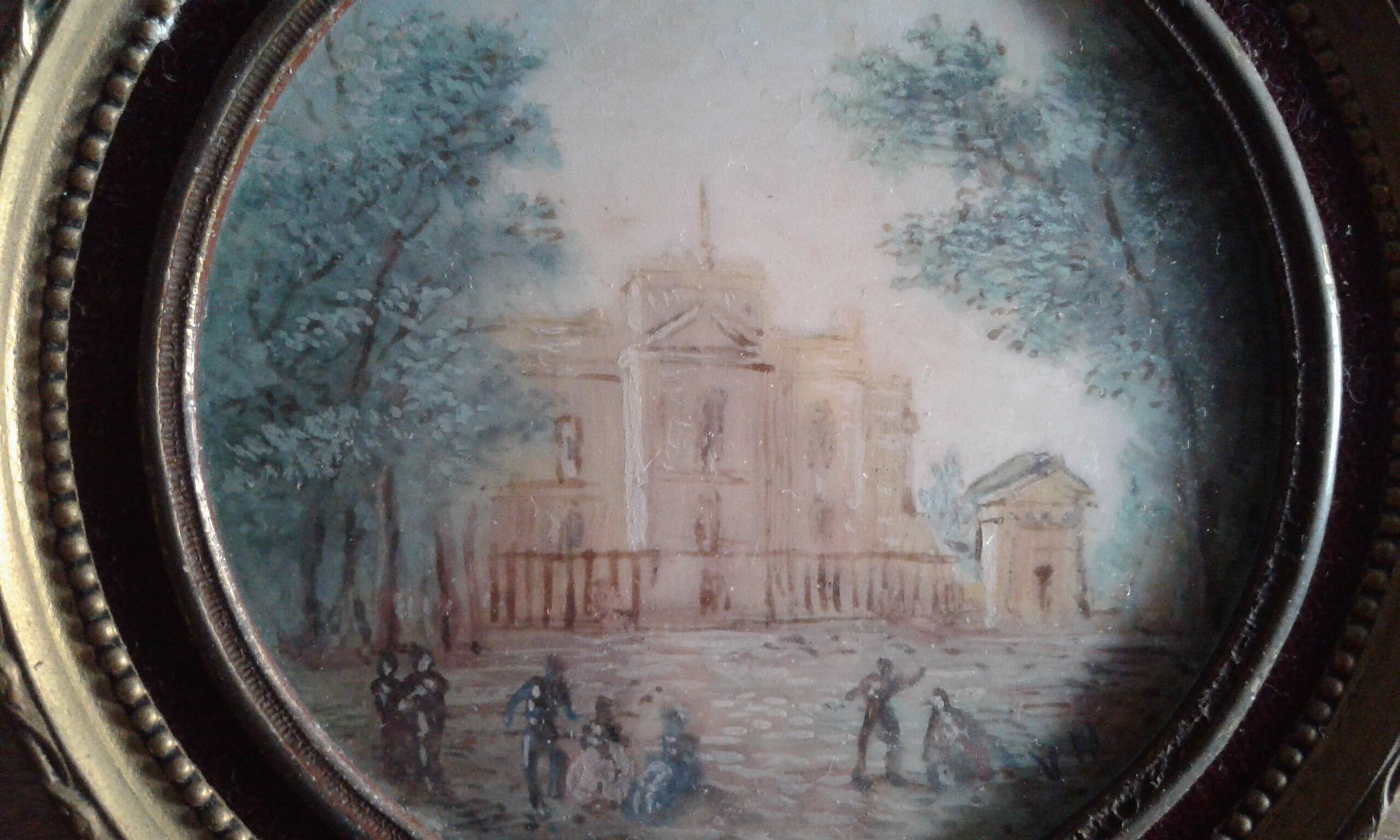 Miniature , cathedral landscape painting