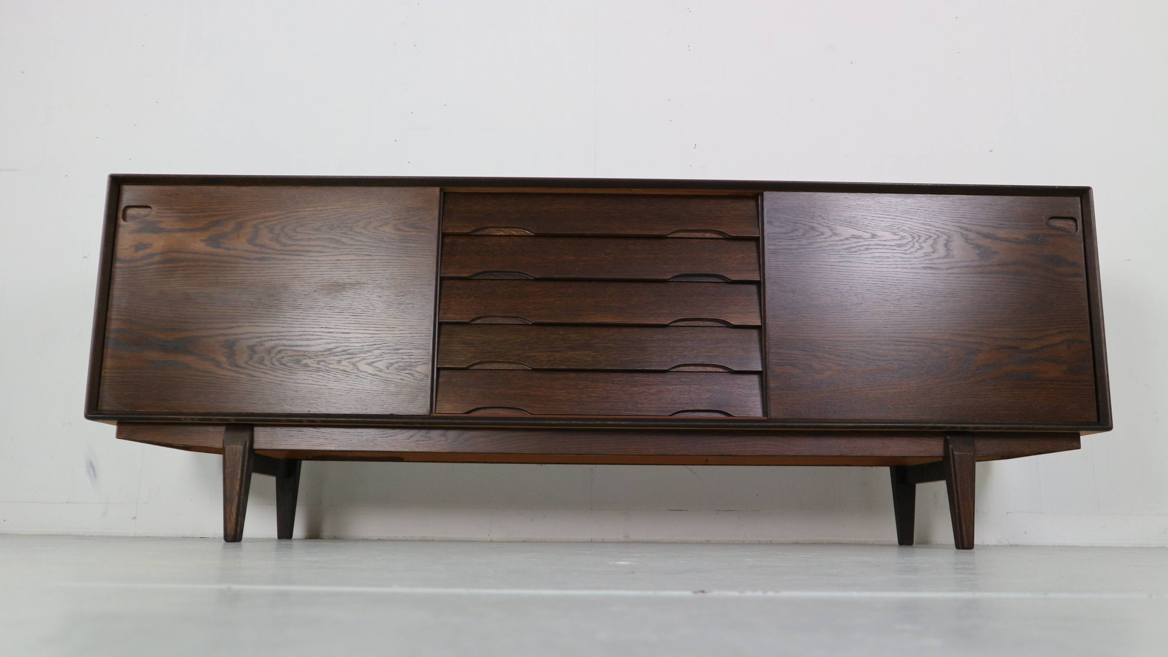 Skovby Møbelfabrik Darkened Oak Sideboard "Model 65", 1960 Denmark
