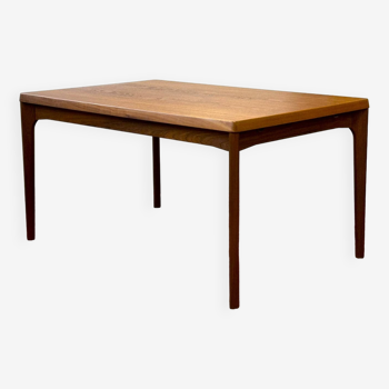 Expandable teak table, design henning kjaernulf, denmark lania 60, vintage, mid-c