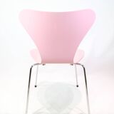 Set of 6 Series 7 chairs - Model 3107 - Series 7 chair - lacquered in pink - Arne Jacobsen - Fritz Hansen.