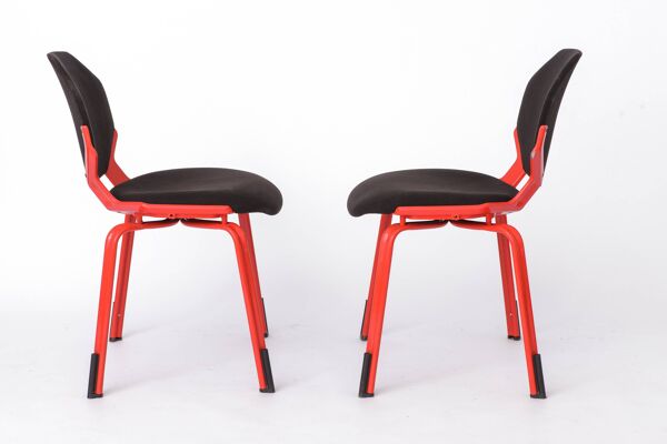 Chaises de l'ère spatiale, ensemble de 4, chaises empilables Fröscher, design allemand des années 1980