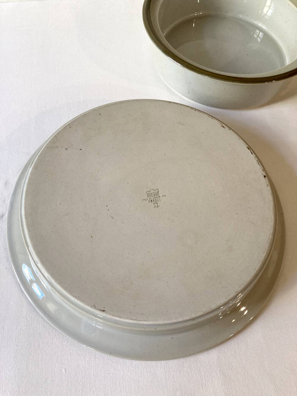 Duo of serving dishes in grand feu stoneware, Brenne earthenware