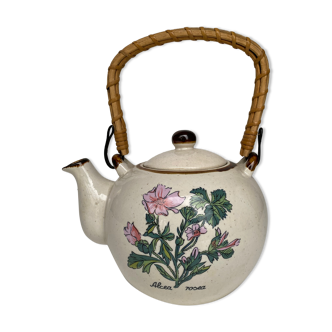 Vintage rattan teapot