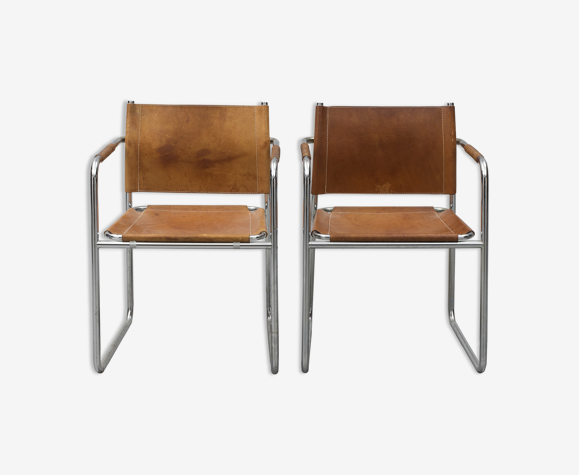 Pair Of Armchairs Model Admiral In Chrome And Leather By Karin Mobring For Sweden 1970s Selency Karin Mobring For Sweden 1970s, Admiral Outdoor Furniture