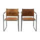 Pair of armchairs model admiral in chrome and leather  by Karin Mobring for Ikea, Sweden, 1970s
