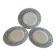 3 plates Churchill England mosaic and floral design