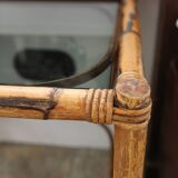 Vintage smoked glass bamboo table
