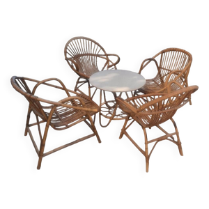 Salon de jardin rotin