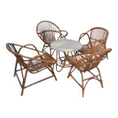 Rattan and bamboo garden furniture