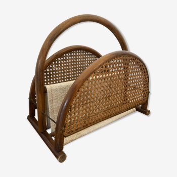 Review door in canning rattan and fabrics