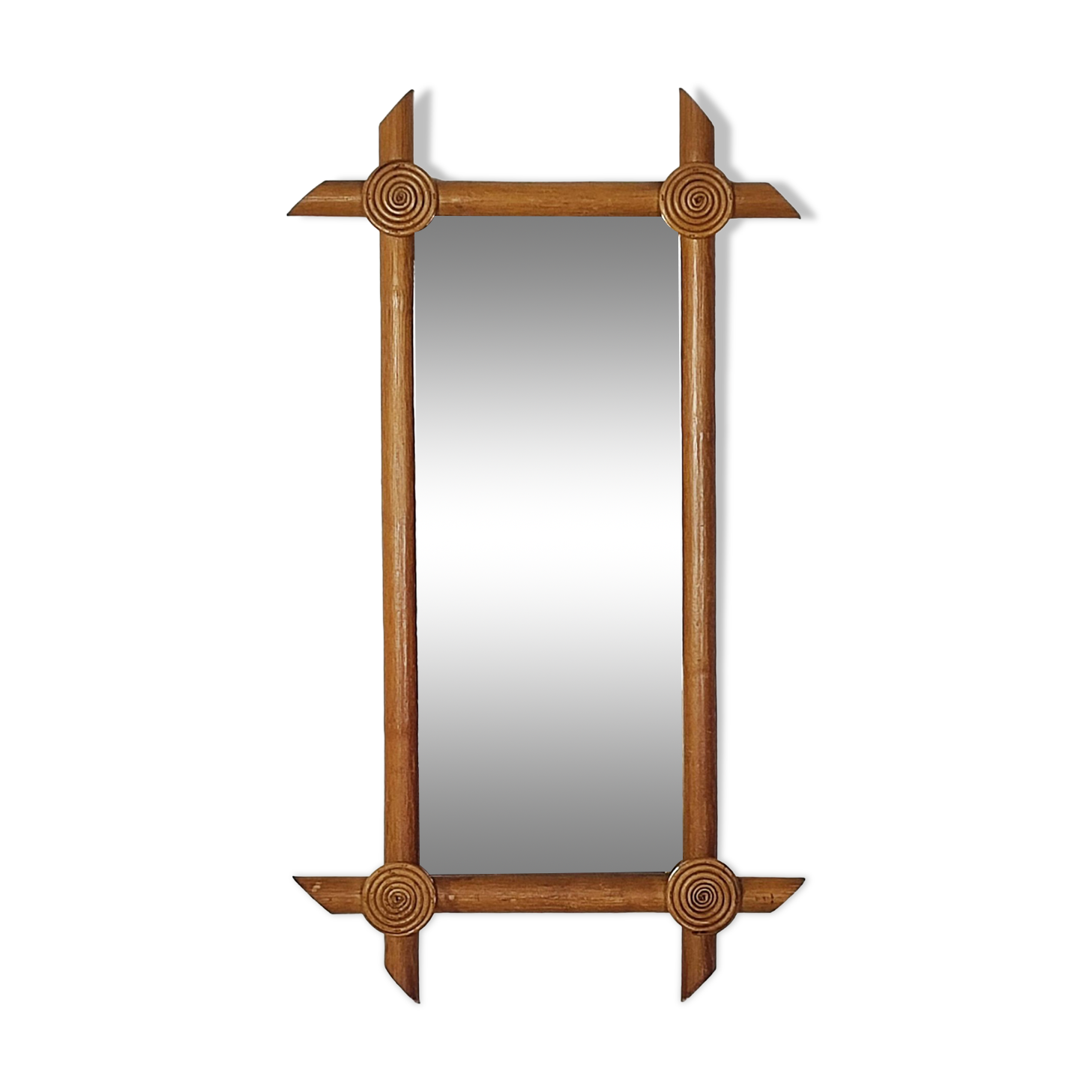 Bamboo and rattan mirror 80'