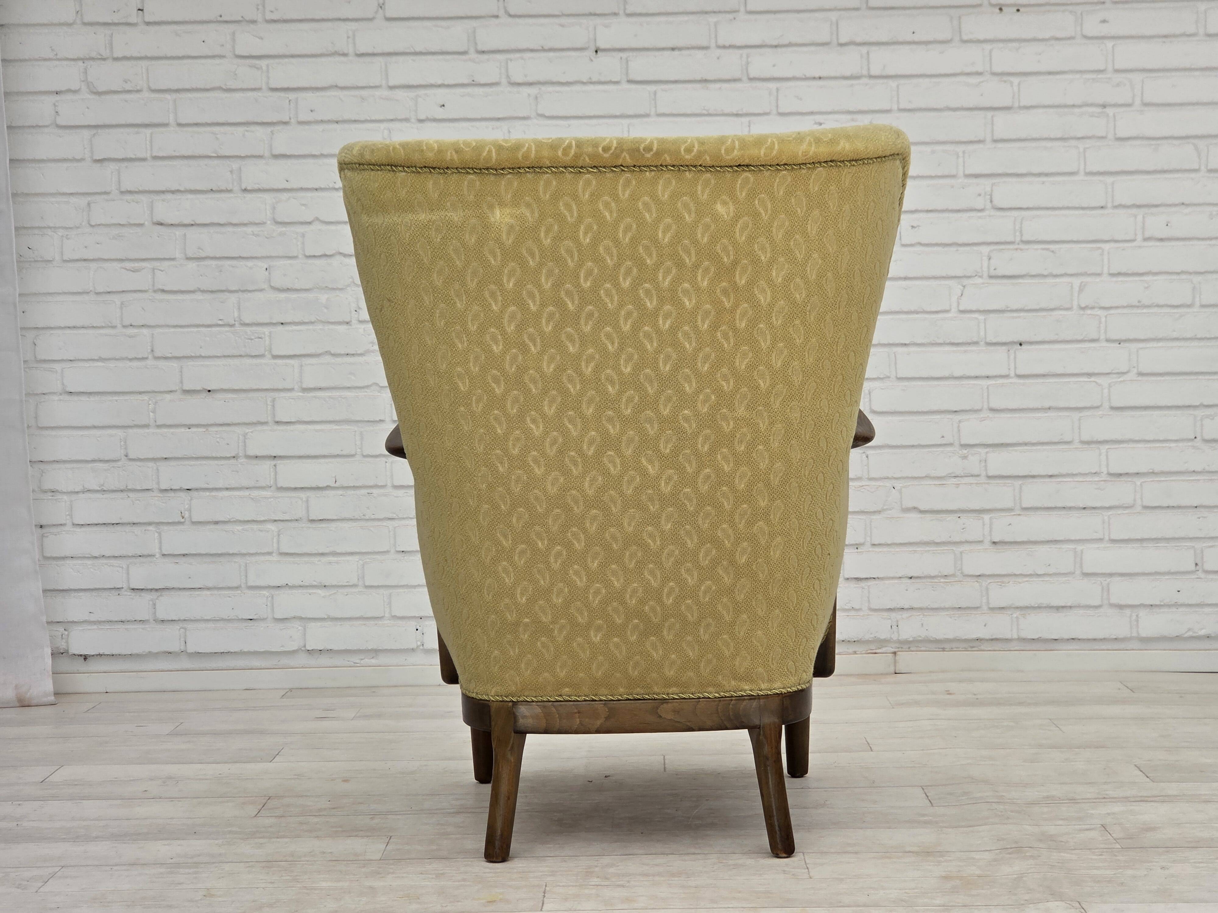 1960s, Danish armchair by Slagelse Møbelværk, model 157, velour.
