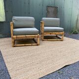 Paire de fauteuils en rotin vintage