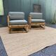 Paire de fauteuils en rotin vintage
