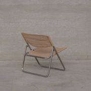 Niels Gammelgaard 'Cox' Folding Linen Mid-Century Chrome Lounge Chair