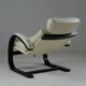 Fauteuil suédois inclinable en cuir nelo par åke fribyter