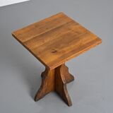 Pair of solid pine side tables, French Alps, circa 1970.