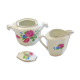 Ancient milk pot and sugar bowl in earthenware decorated with ancient roses