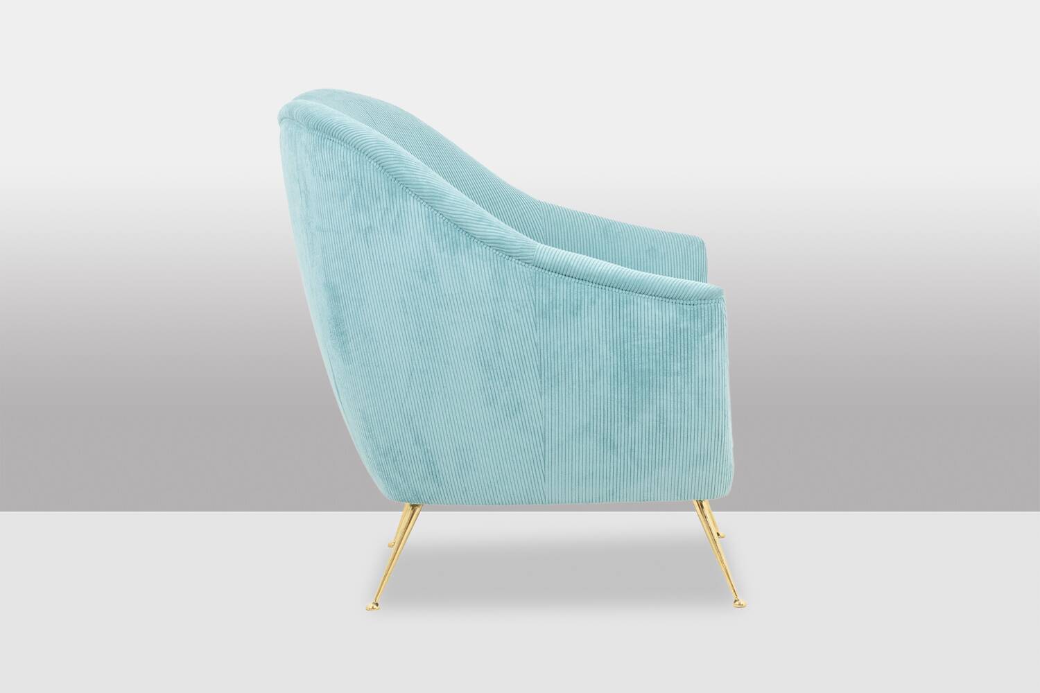 Pair of corduroy armchairs. Contemporary work.