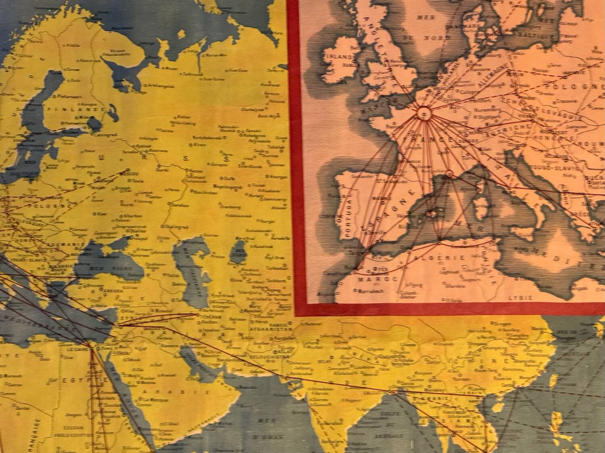 Air France Postal Air Network Map from 1948
