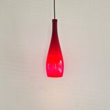 Red glass 'Bang' pendant lamp by Jacob E. Bang for Fog & Mørup, Denmark 1960's
