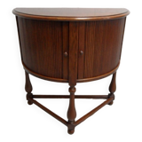 Table demi-lune en chêne vintage avec volet roulant
