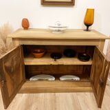 Antique two-body buffet in solid wood (restored)