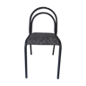 Chaise indus à la structure tubulaire en métal gris ardoise finition cirée, assise tapissée.