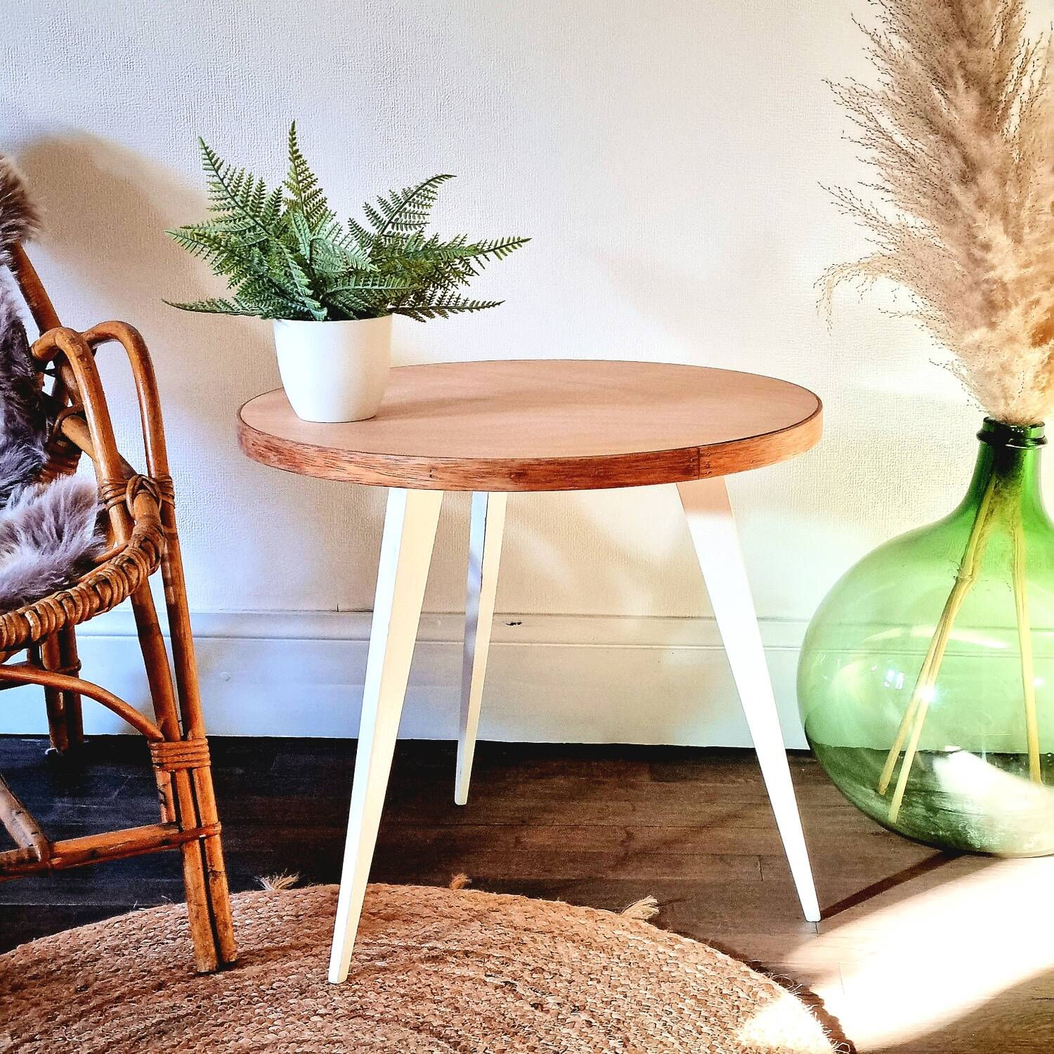 Wooden tripod side table