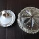 Structured glass round ceiling lamp vintage 60s-70s