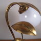 Lampe de table vintage sixties fleur clochette muguet et feuillage en métal doré