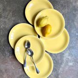 6 assiettes plates Villeroy & Boch en faïence émaillée jaune