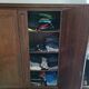 Large antique solid wood wardrobe – 195 x 182 x 55 cm