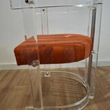 Set of 6 Acrylic and Chrome Chairs, Italy, 1970s