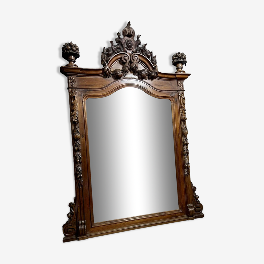 Miroir de Château style Renaissance en noyer / H225cm | Selency