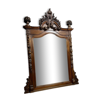 Renaissance style castle mirror in walnut / H225cm